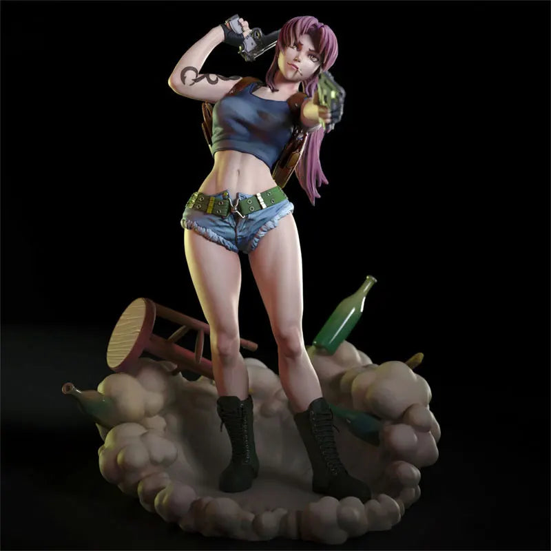 1/18 Black Lagoon Revy, Resin Model Figure Kit, Anime Theme, Unassembled and Unpainted