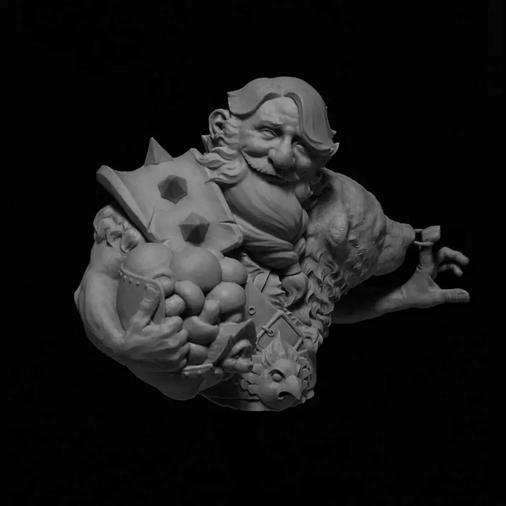 1/10 Dwarf Fighter in Ornate Plate Armor, Resin Model Bust Kit, Fantasy Theme, Unassembled and Unpainted