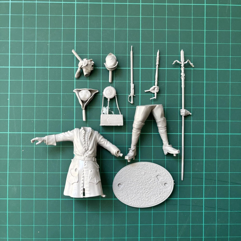 75mm Early 18th Century Swedish Artillery Commander, Resin Model Figure Kit, Military Theme, Unassembled and Unpainted