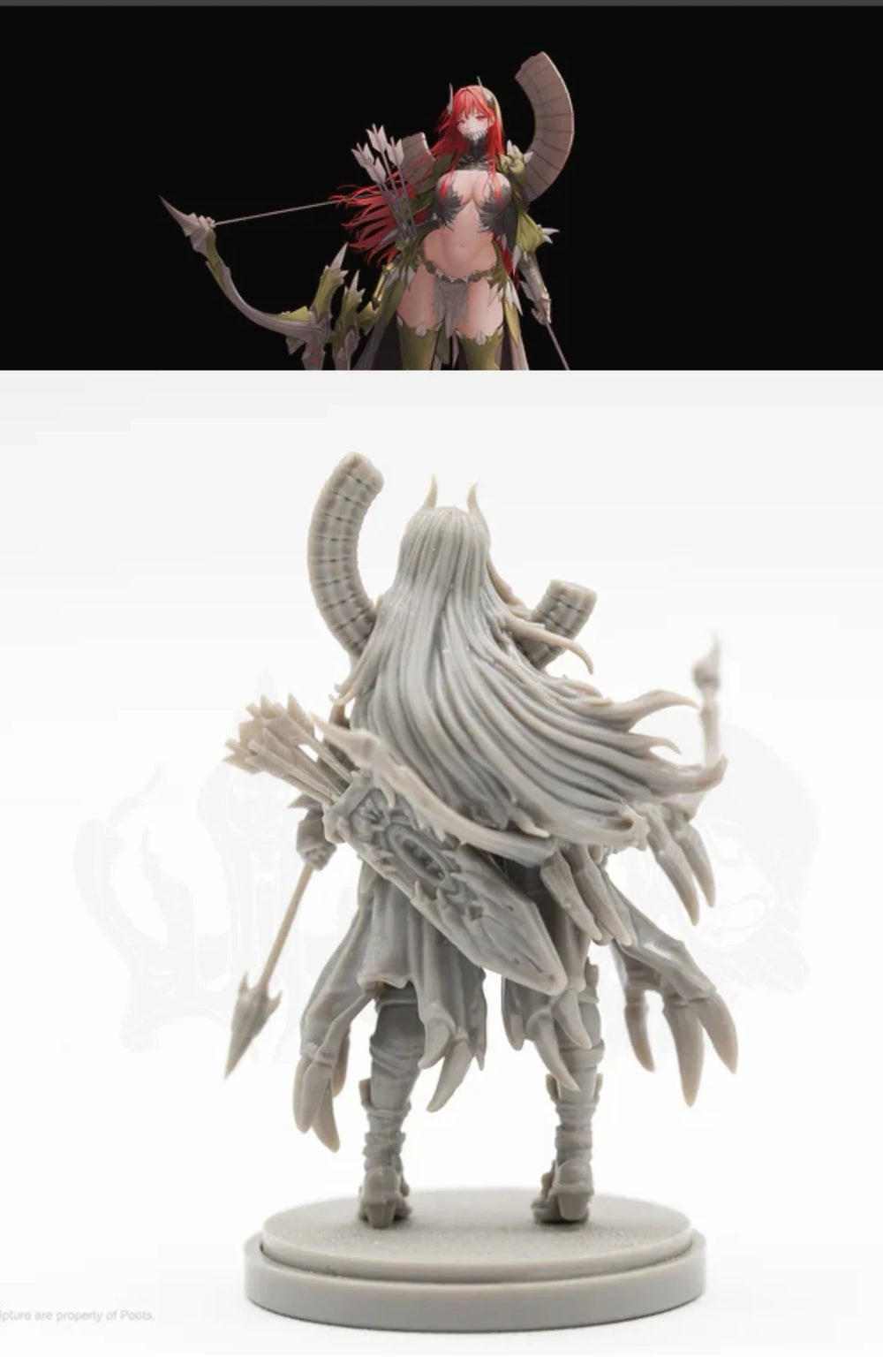 Demonic Scarlet Sorceress, Resin Model Figure Kit, Fantasy Theme, Unassembled and Unpainted