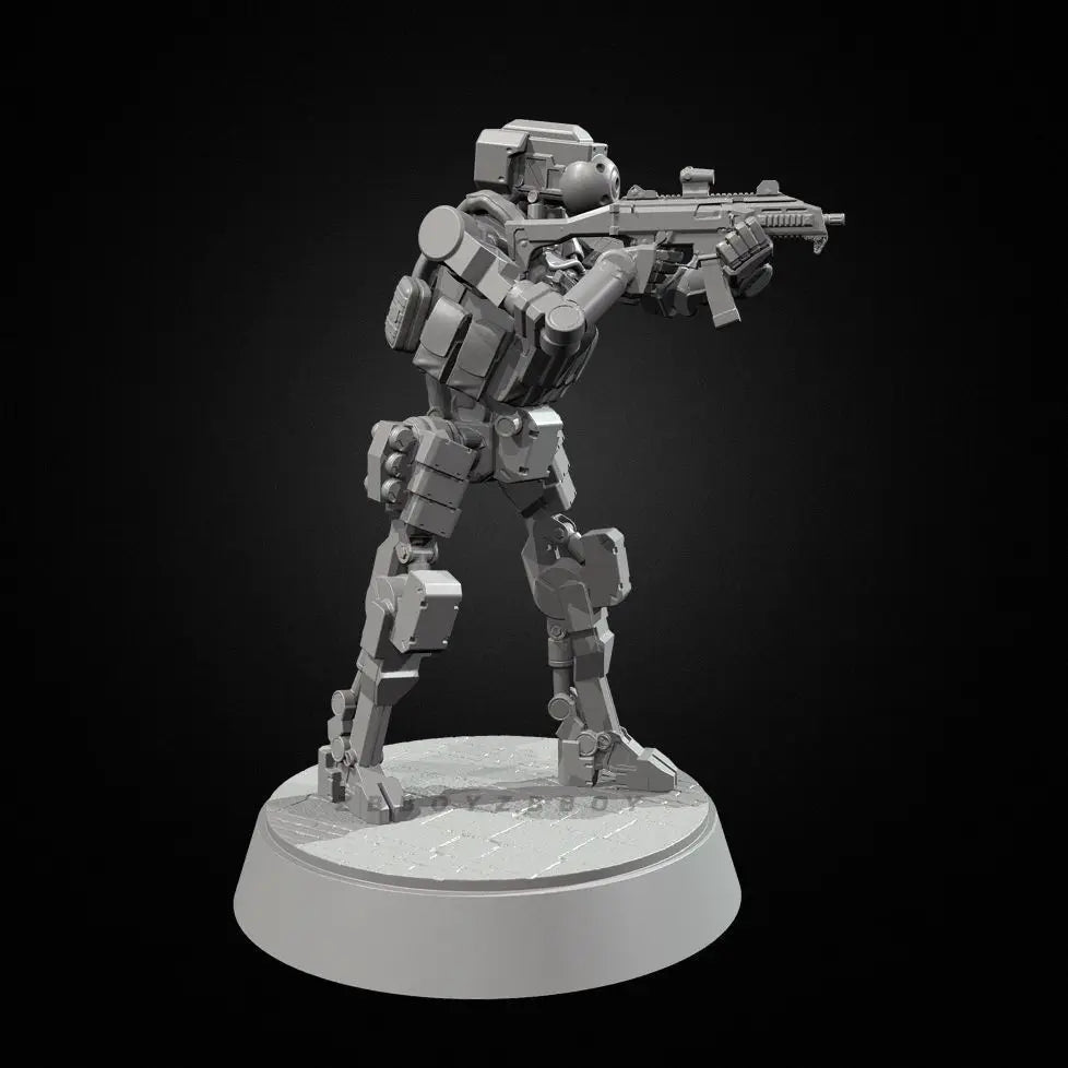 50mm Modern Robot Warrior, 3 Figures, Resin Model Figure Kit, Unassembled and Unpainted