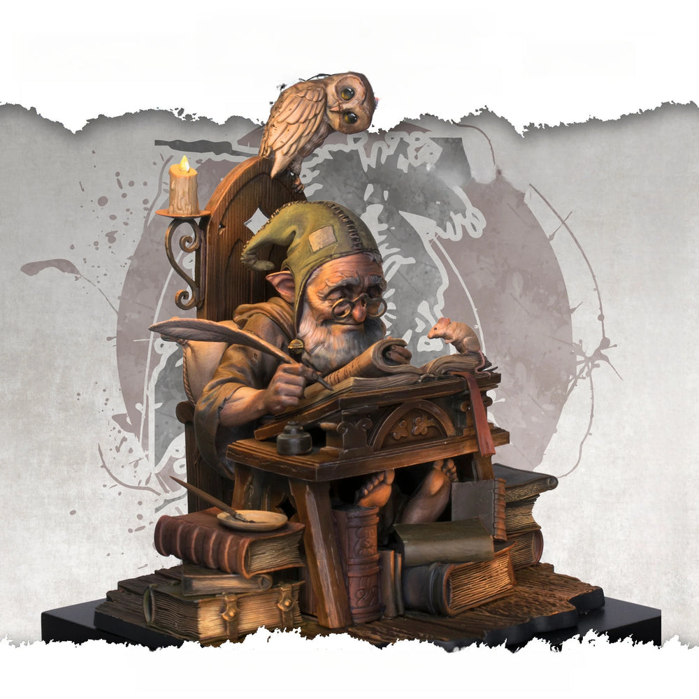 1/24 Dwarf Wizard at Workbench, Resin Model Figure Kit, Fantasy Theme, Unassembled and Unpainted