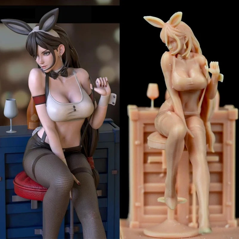 Tifa Bunny Girl, Resin Model Figure Kit, Anime Theme, Unassembled and Unpainted