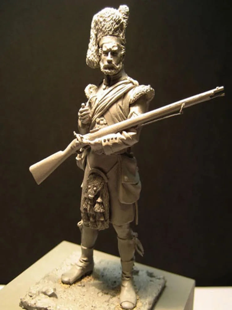 75mm Napoleonic Scottish Highlander Sergeant, Resin Model Figure Kit, Unassembled and Unpainted