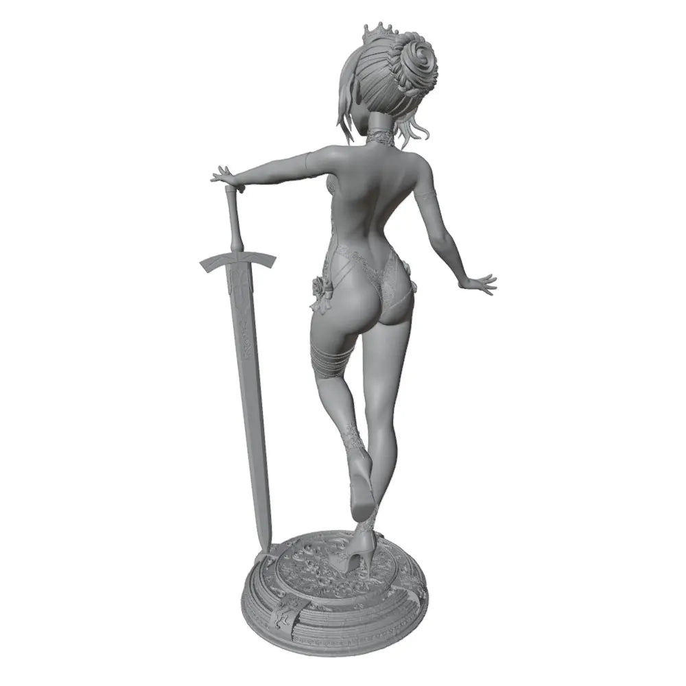 75mm Female Warrior with Sword, Resin Model Figure Kit, Anime Theme, Unassembled and Unpainted