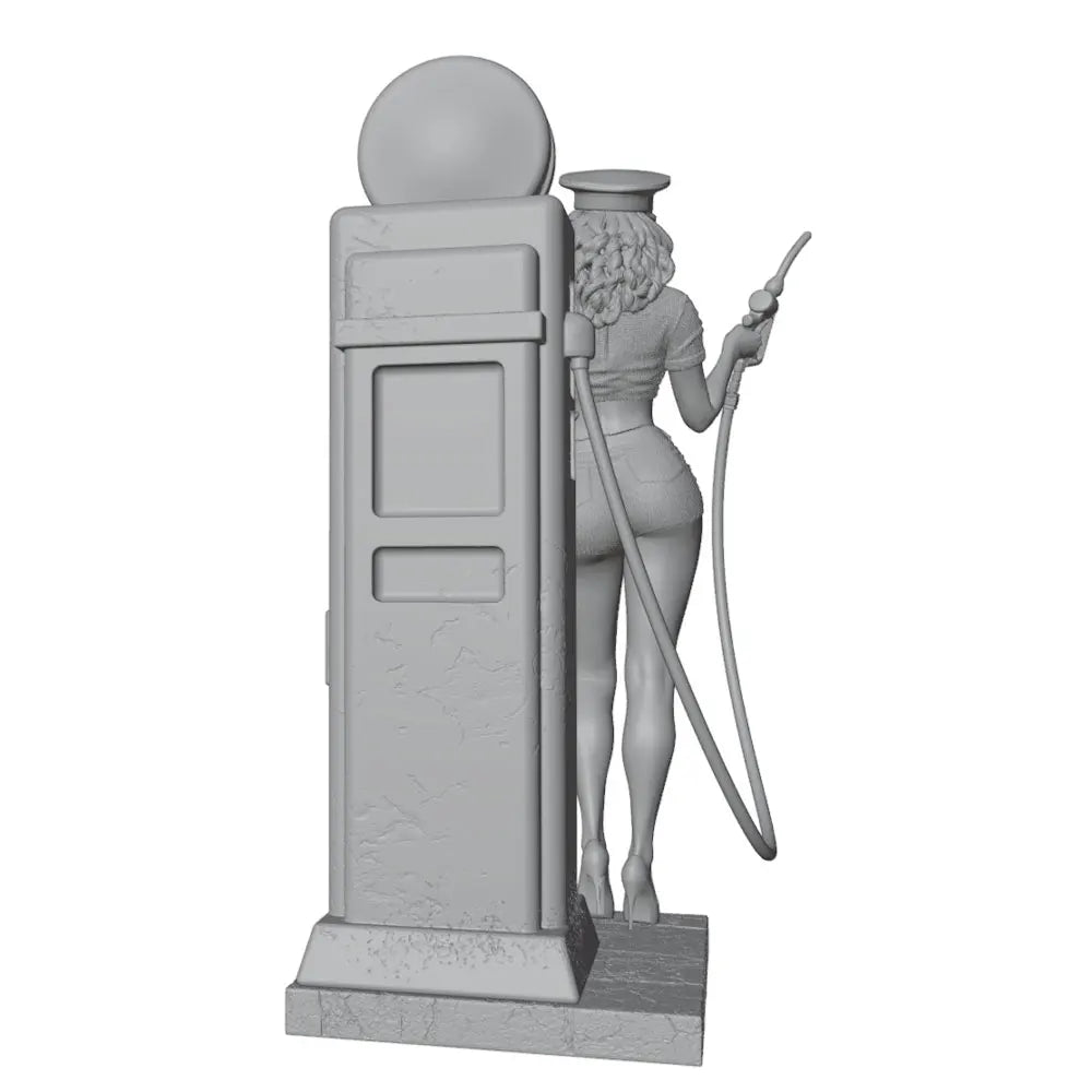 1/24 Pinup Gas Station Girl, 5 Figures, Resin Model Figure Kit, Unassembled and Unpainted