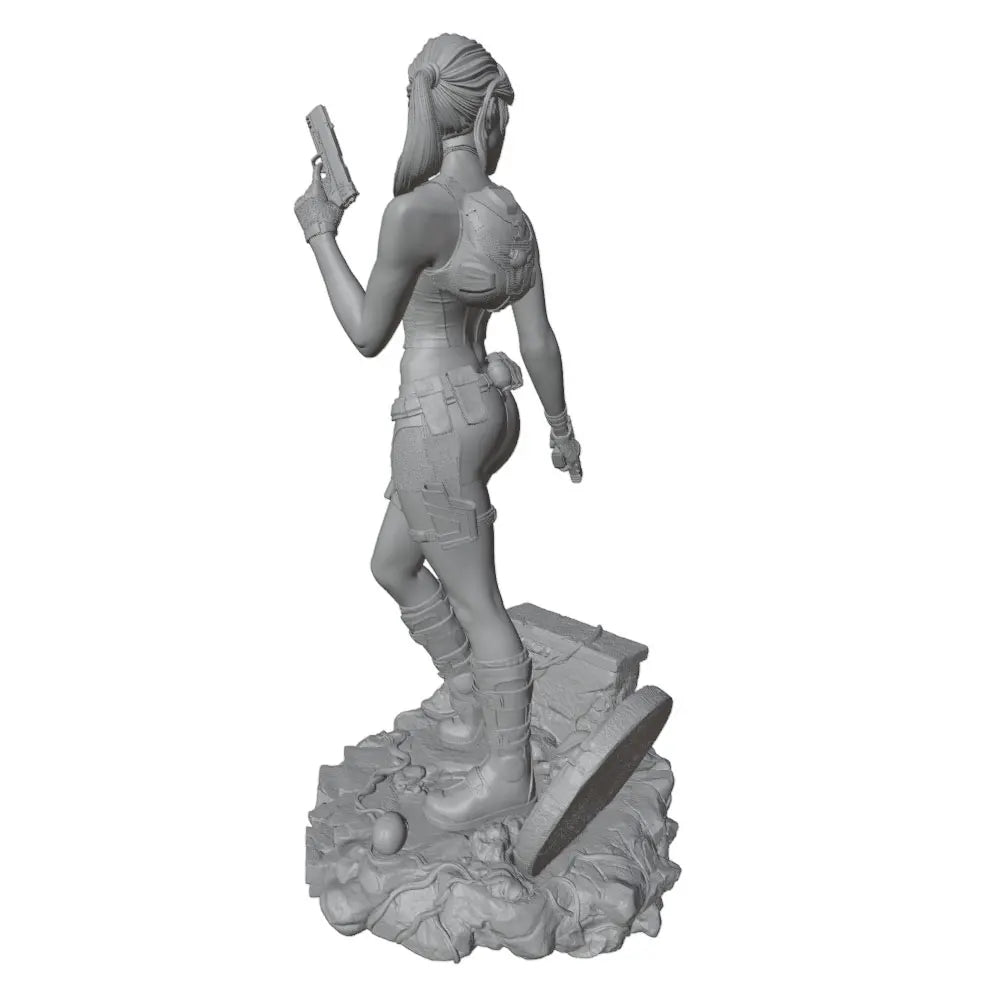 1/24 Modern Female Operative with Dual Pistols, Resin Model Figure Kit, Unassembled and Unpainted