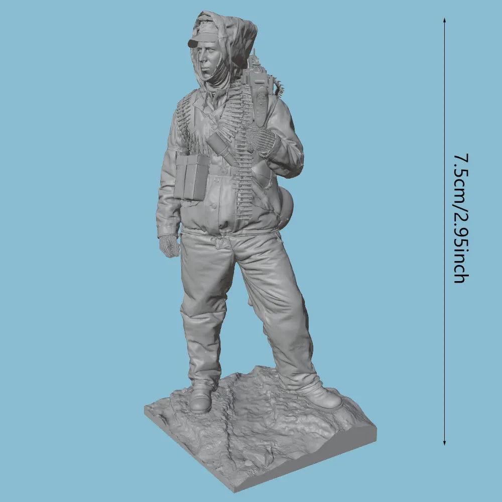 1/24 Modern Soldier with Rifle, Resin Model Figure Kit, Unassembled and Unpainted