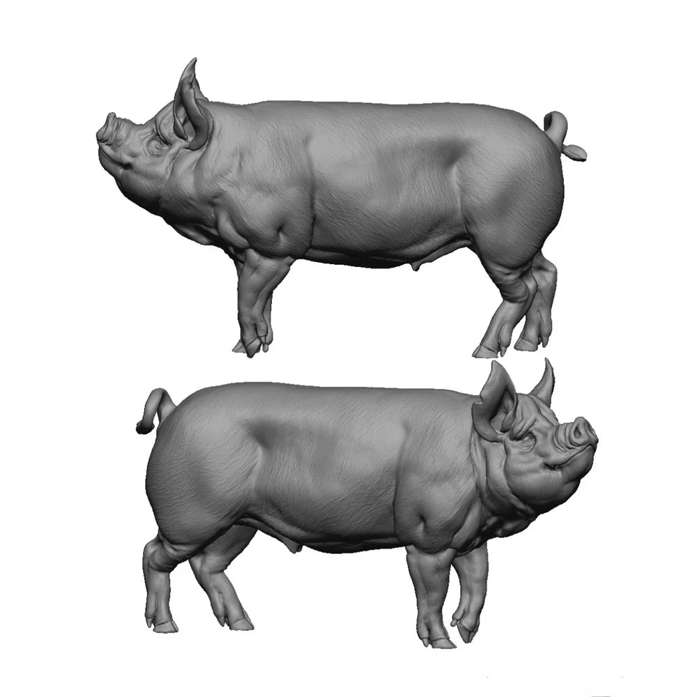 1/72 Rhinoceros Figurines, 2 Figures, Resin Model Creature Kit, Wildlife Theme, Unassembled and Unpainted