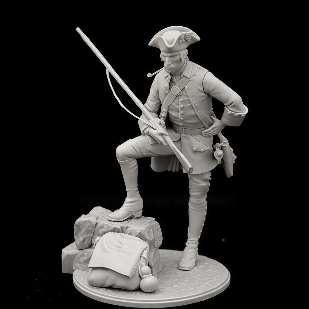 54mm Napoleonic French Infantry with Muskets and Swords, Resin Model Figure Kit, Unassembled and Unpainted