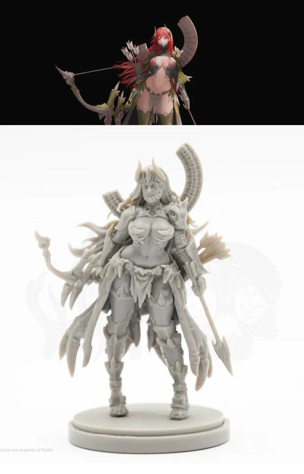 Demonic Scarlet Sorceress, Resin Model Figure Kit, Fantasy Theme, Unassembled and Unpainted