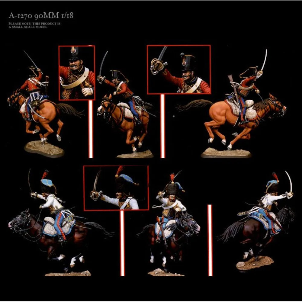 1/18 Napoleonic Elite Cavalry, Resin Model Figure Kit, Unassembled and Unpainted