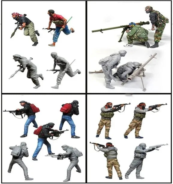 1/35 Modern Infantry with Machine Gun Crew, 6 Figures, Resin Model Figure Kit, Unassembled and Unpainted