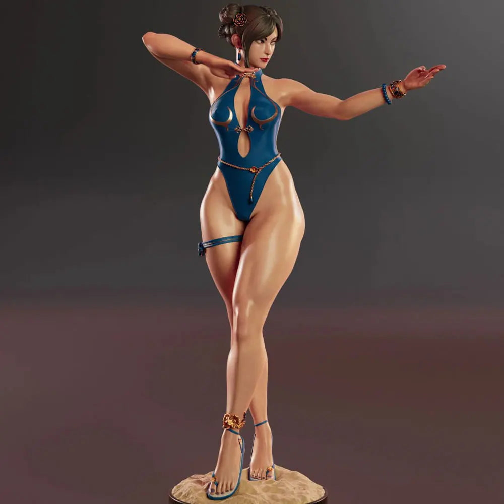 1/24 Classic Pinup with Raised Arm, Resin Model Figure Kit, Unassembled and Unpainted