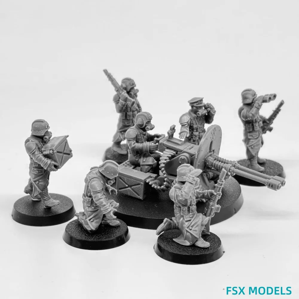 35mm Armored Infantry, 23 Figures, Resin Model Figure Kit, Fantasy Theme, Unassembled and Unpainted
