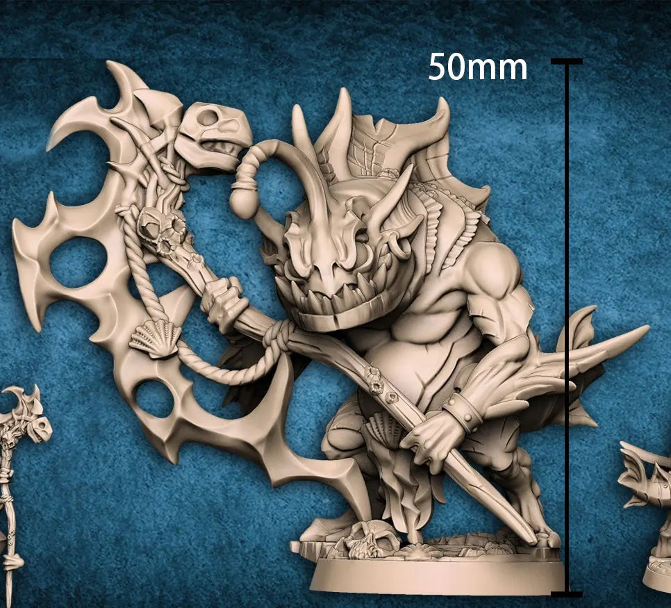 50mm Demon Murloc, Resin Model Figure Kit, Fantasy Theme, Unassembled and Unpainted