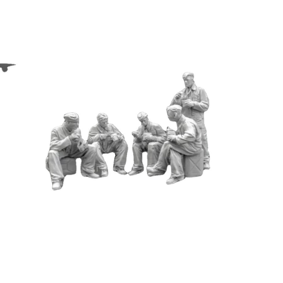 1/35 Modern Soldiers Eating, 5 Figures, Resin Model Figure Kit, Unassembled and Unpainted