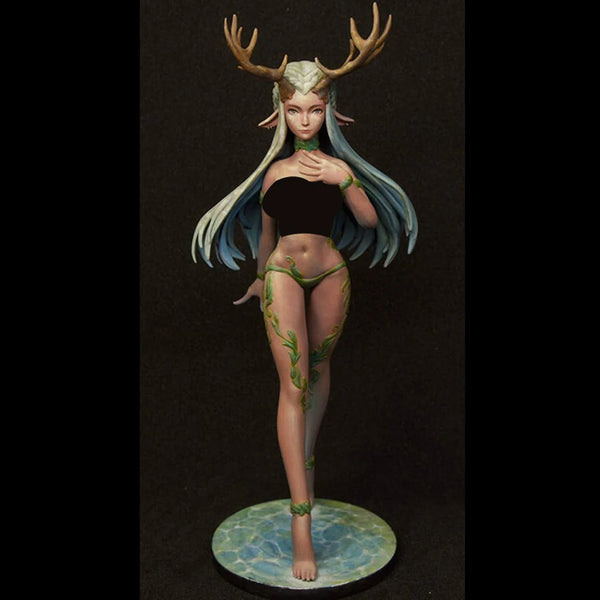 1/12 Deer Horn Elf Princess, Resin Model Figure Kit, Fantasy Theme, Unassembled and Unpainted
