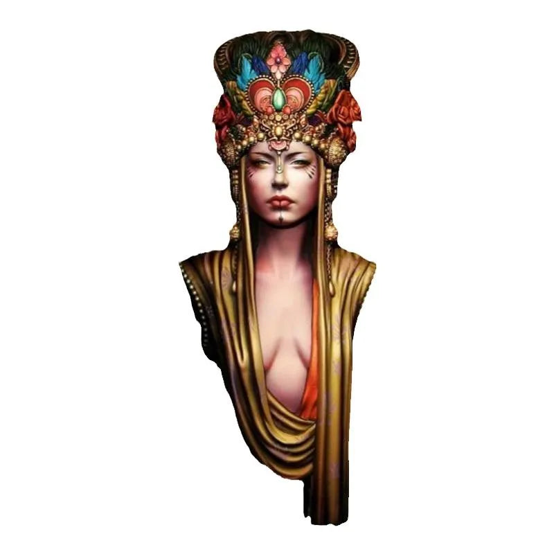 1/10 Slavic Empress with Ornate Jeweled Crown, Resin Model Bust Kit, Fantasy Theme, Unassembled and Unpainted