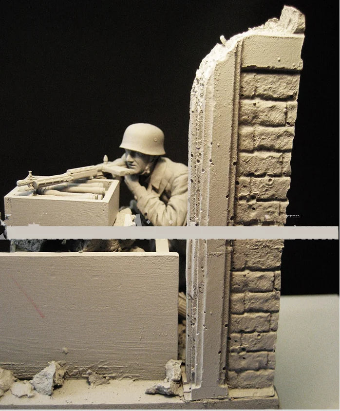 1/16 WWI Trench Fortification, 3 Figures, Resin Model Diorama Kit, Unassembled and Unpainted