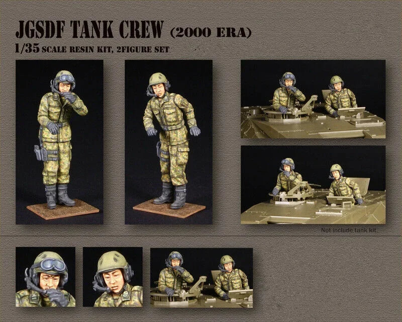 1/35 Modern Japanese JSDF Tank Crew, 2 Figures, Resin Model Figure Kit, Unassembled and Unpainted