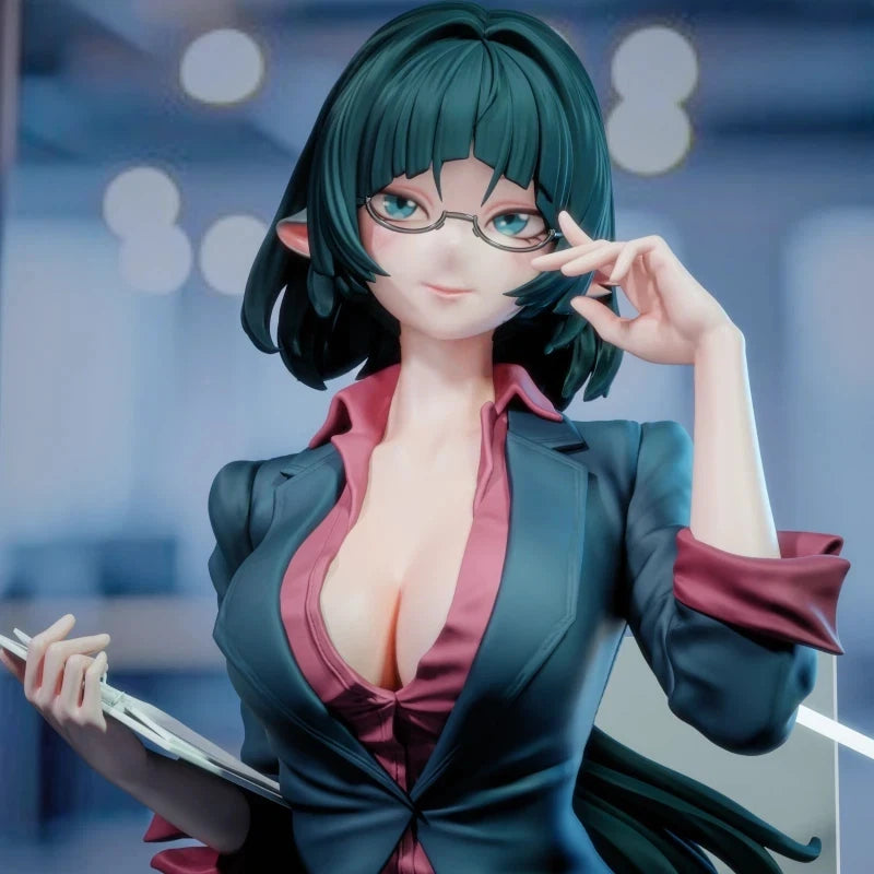 180mm Female Secretary, Resin Model Figure Kit, Anime Theme, Unassembled and Unpainted