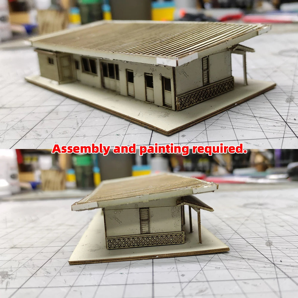 1/150 Modern Railway Station & Bus Stop, Resin Model Terrain Kit, Unpainted
