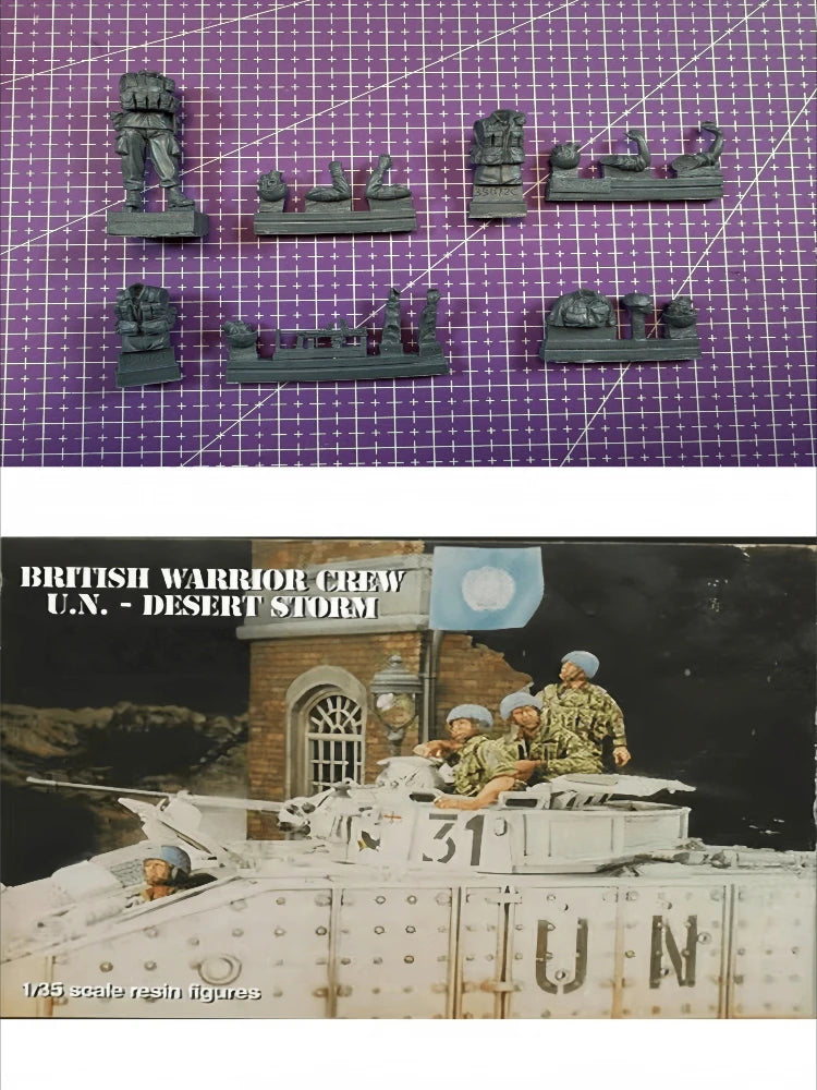 1/35 Modern British Warrior Crew, 2 Figures, Resin Model Figure Kit, Unassembled and Unpainted