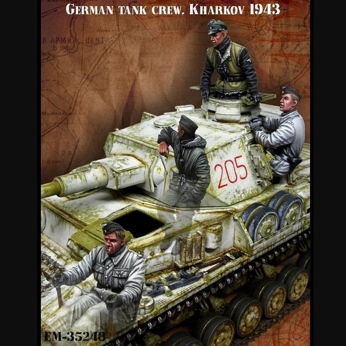 1/35 WWII German Tank Crew Kharkov 1943, 7 Figures, Resin Model Figure Kit, Unassembled and Unpainted
