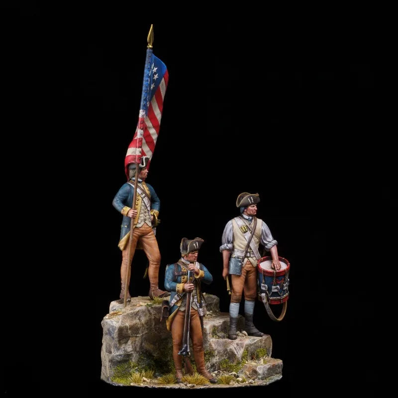 1/24 American Revolutionary War Soldiers, 5 Figures, Resin Model Figure Kit, Military Theme, Unassembled and Unpainted