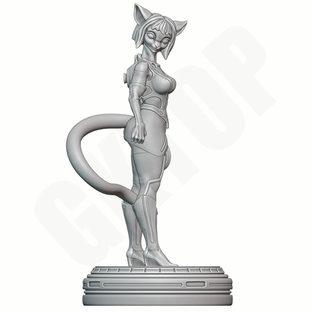 1/24 Quorra Cat-Girl, Resin Model Figure Kit, Anime Theme, Unassembled and Unpainted