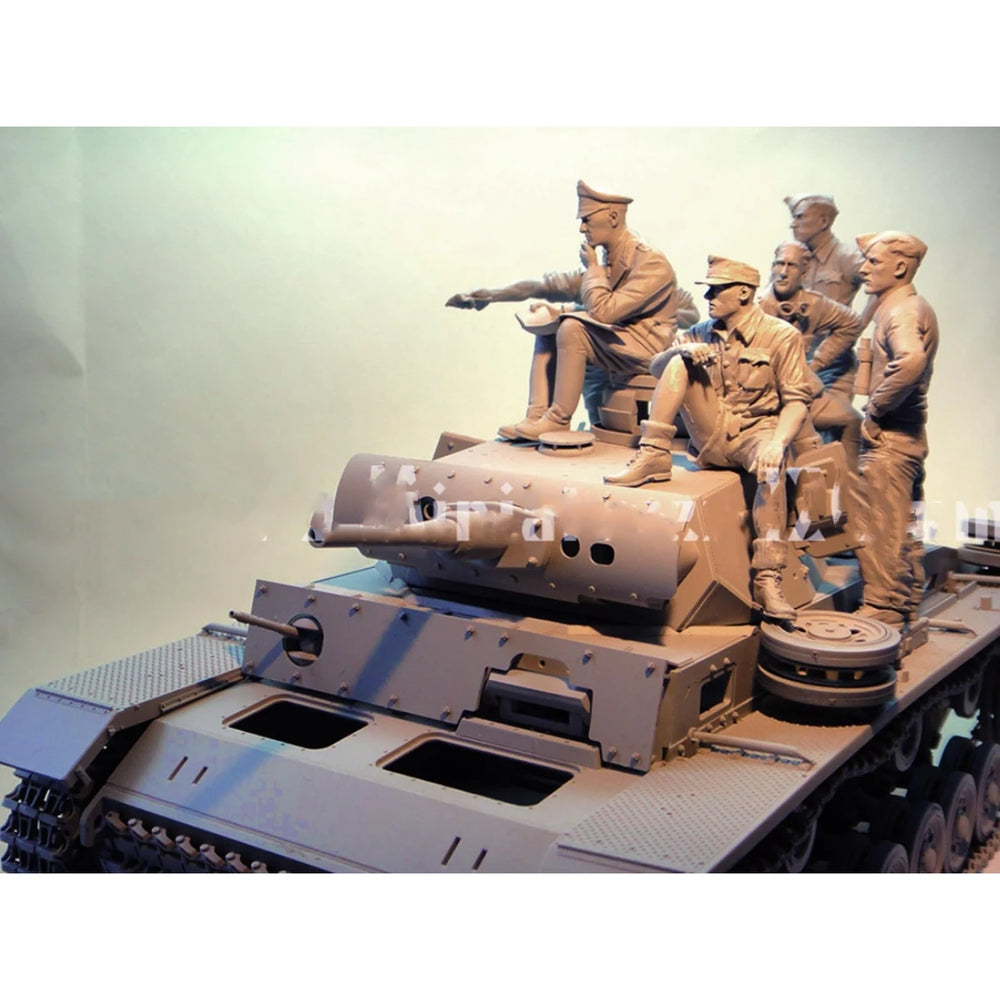 1/16 WWII Tank Crew, 6 Figures, Resin Model Figure Kit, Unassembled and Unpainted