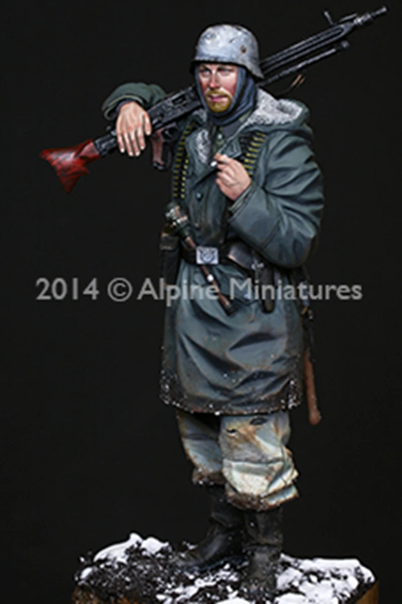 1/16 WWII German MG42 Machine Gunner, Resin Model Figure Kit, Unassembled and Unpainted