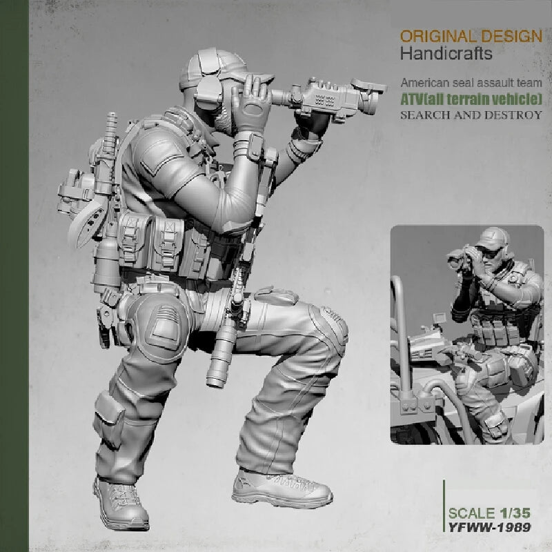 1/35 Modern Tactical Sniper Observer, Resin Model Figure Kit, Unassembled and Unpainted