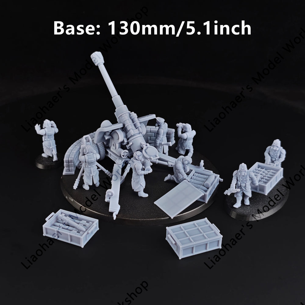 28mm Artillery Crew, 10 Figures, Resin Model Figure Kit, Sci-Fi Theme, Unassembled and Unpainted