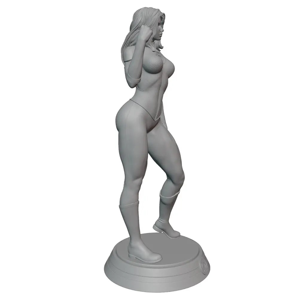 75mm Muscular Female Flexing Biceps in Power Stance, Resin Model Figure Kit, Unassembled and Unpainted
