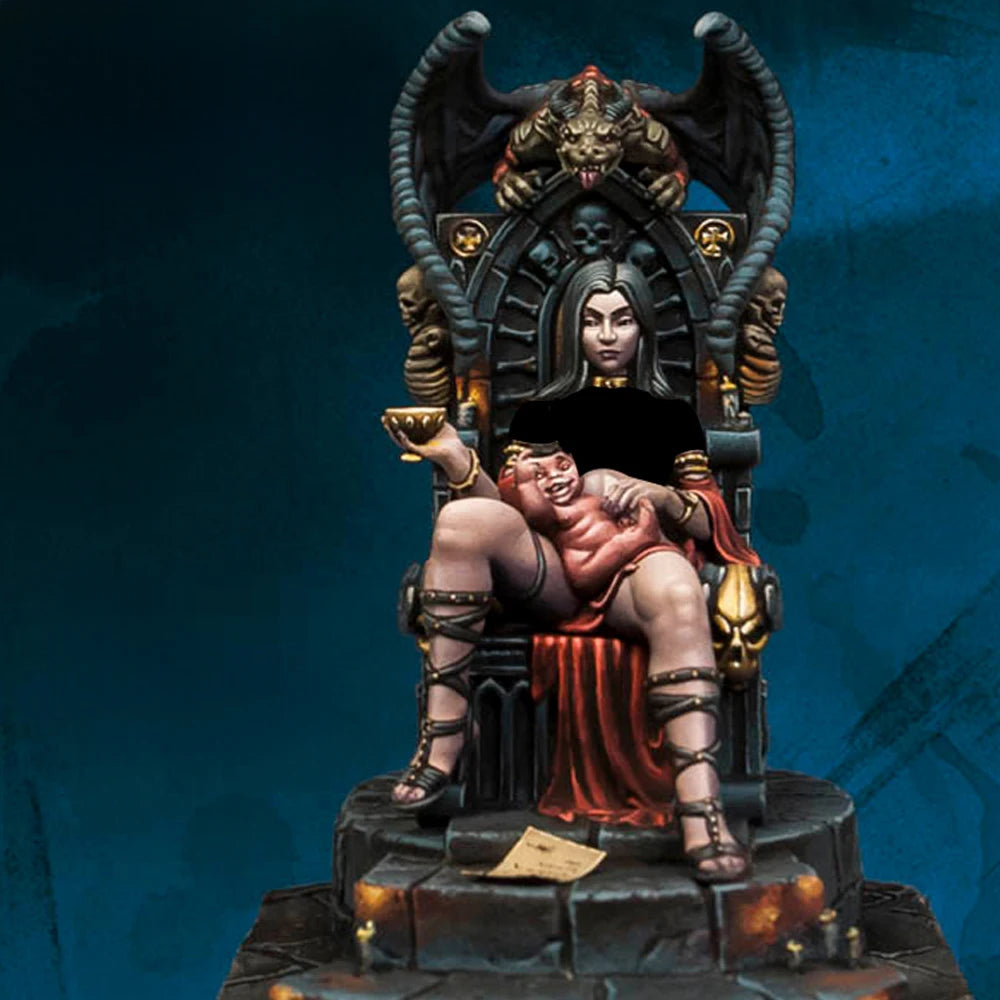 Dark Fantasy Demonic Prince and Companion, 2 Figures, Resin Model Diorama Kit, Fantasy Theme, Unassembled and Unpainted