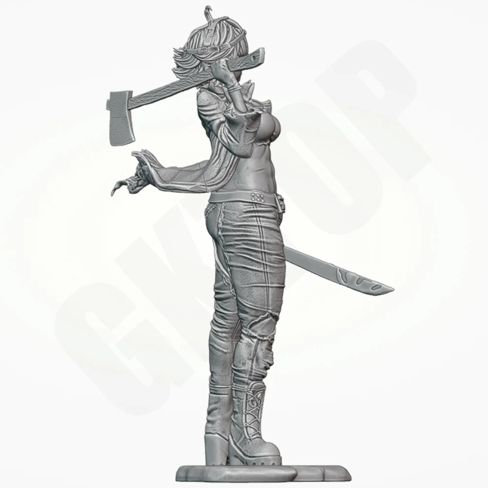 1/24 Female Warrior Dual Blades, Resin Model Figure Kit, Fantasy Theme, Unassembled and Unpainted