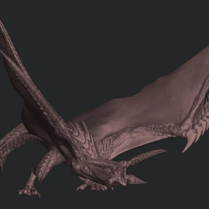 150mm Standing Dragon with Spread Wings, Resin Model Figure Kit, Fantasy Theme, Unassembled and Unpainted
