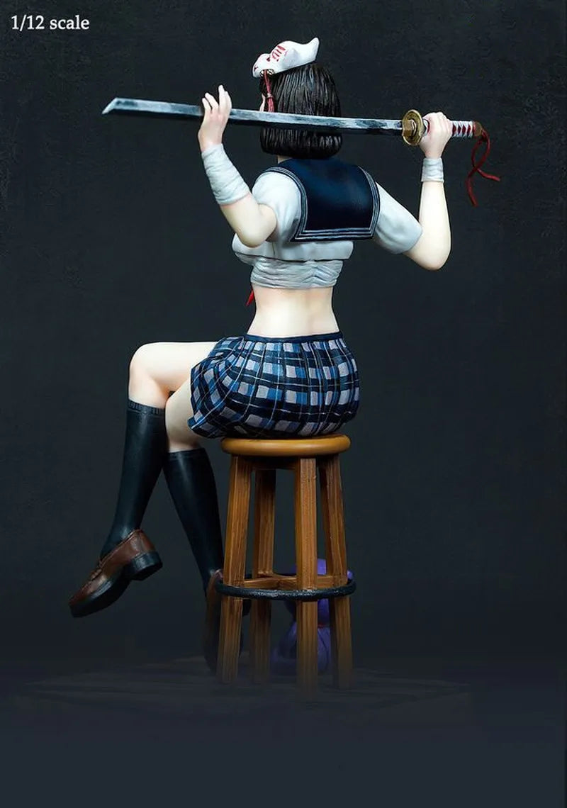 1/12 Female Bodyguard with Polearm, Resin Model Figure Kit, Unassembled and Unpainted