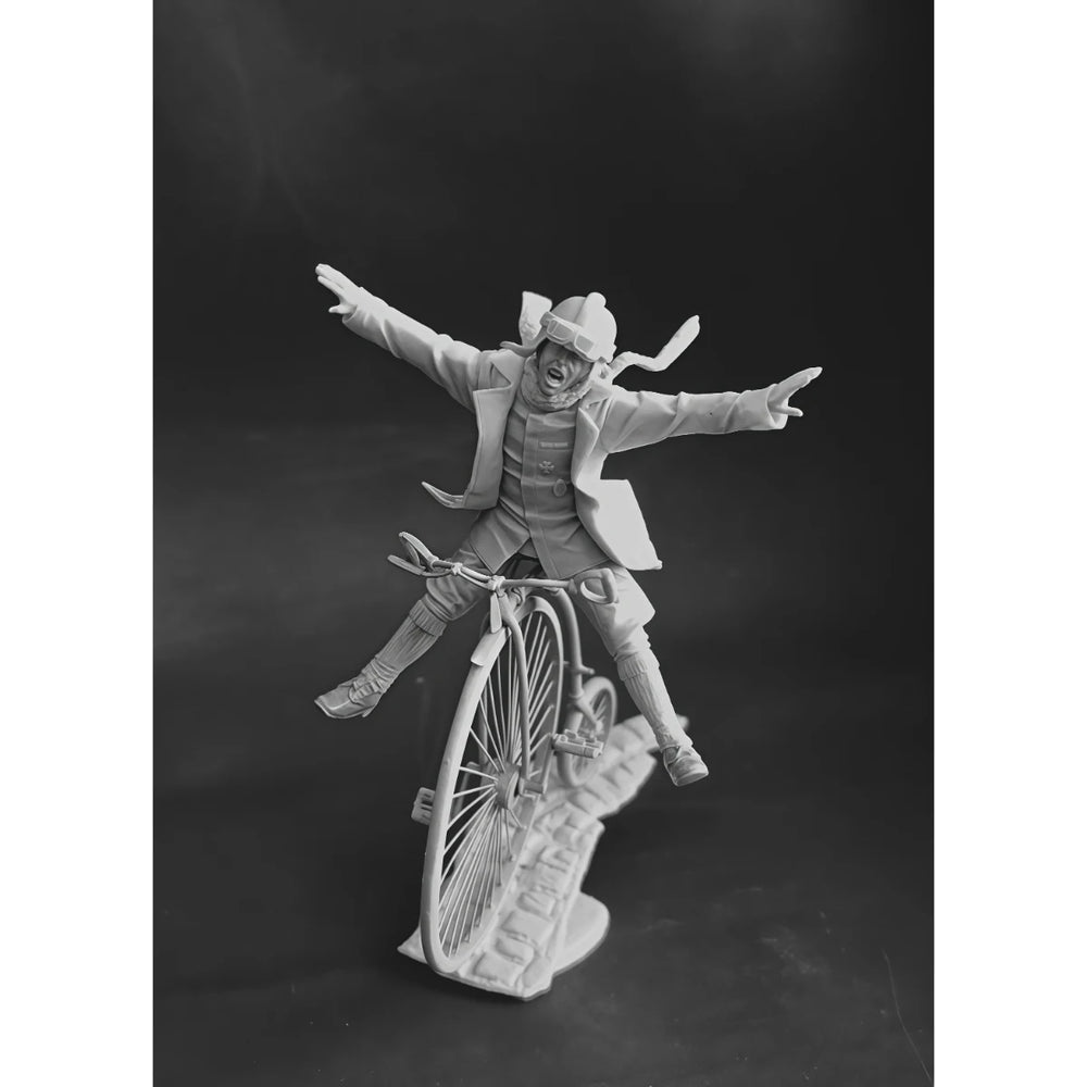 54mm WWII German Pilot on Motorcycle, Resin Model Figure Kit, Unassembled and Unpainted