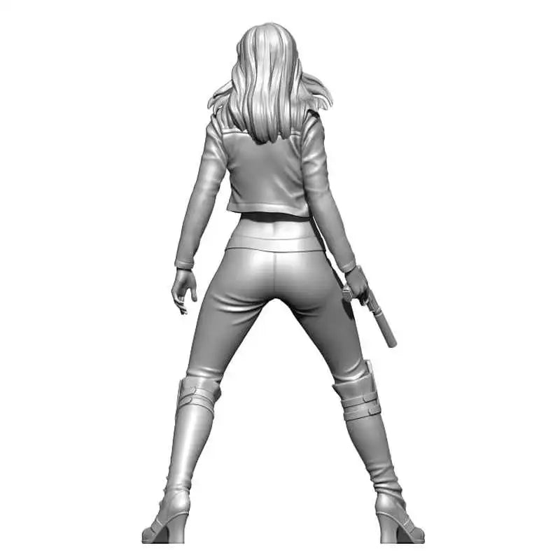 1/35 Female Tactical Operator Long Hair Armed, Resin Model Figure Kit, Unassembled and Unpainted