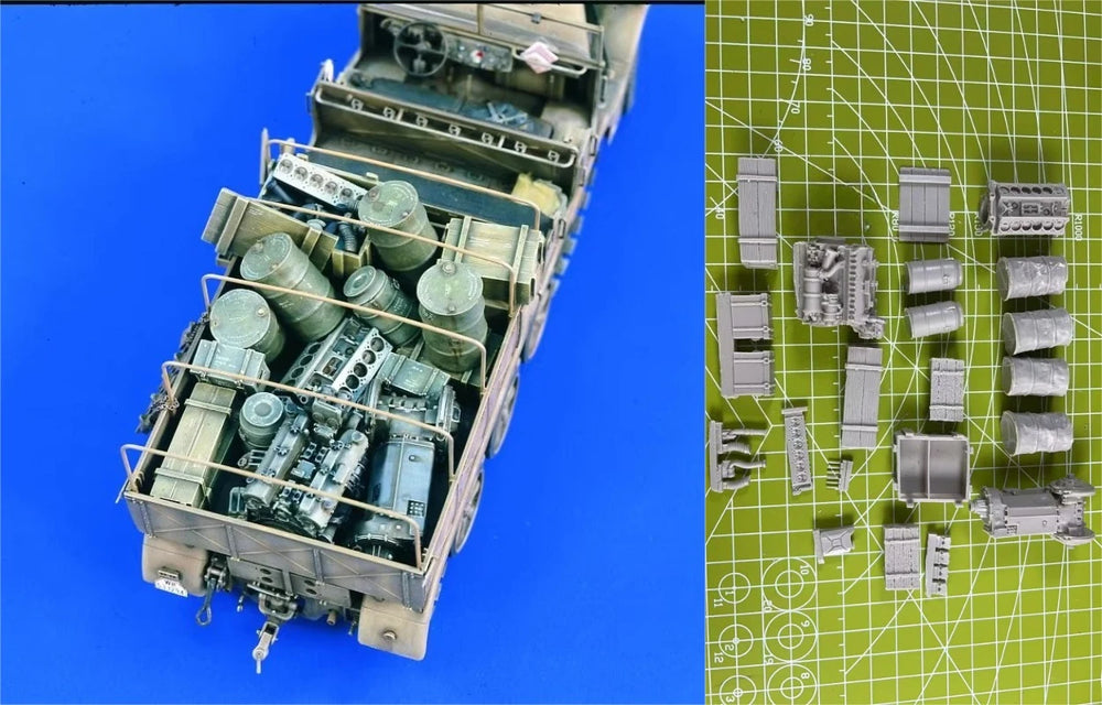 1/35 WWII German Supply Truck, Resin Model Vehicle Kit, Unassembled and Unpainted