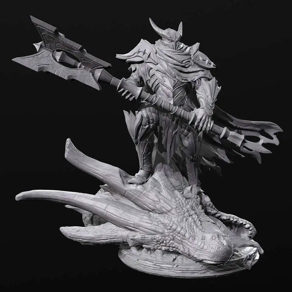 75mm Dragon-Slaying Knight, Resin Model Figure Kit, Fantasy Theme, Unassembled and Unpainted