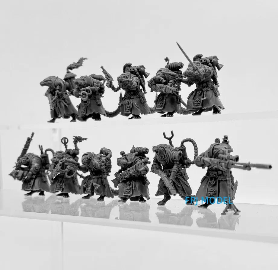28mm Grimdark Horned Demons, 10 Figures, Resin Model Figure Kit, Fantasy Theme, Unassembled and Unpainted