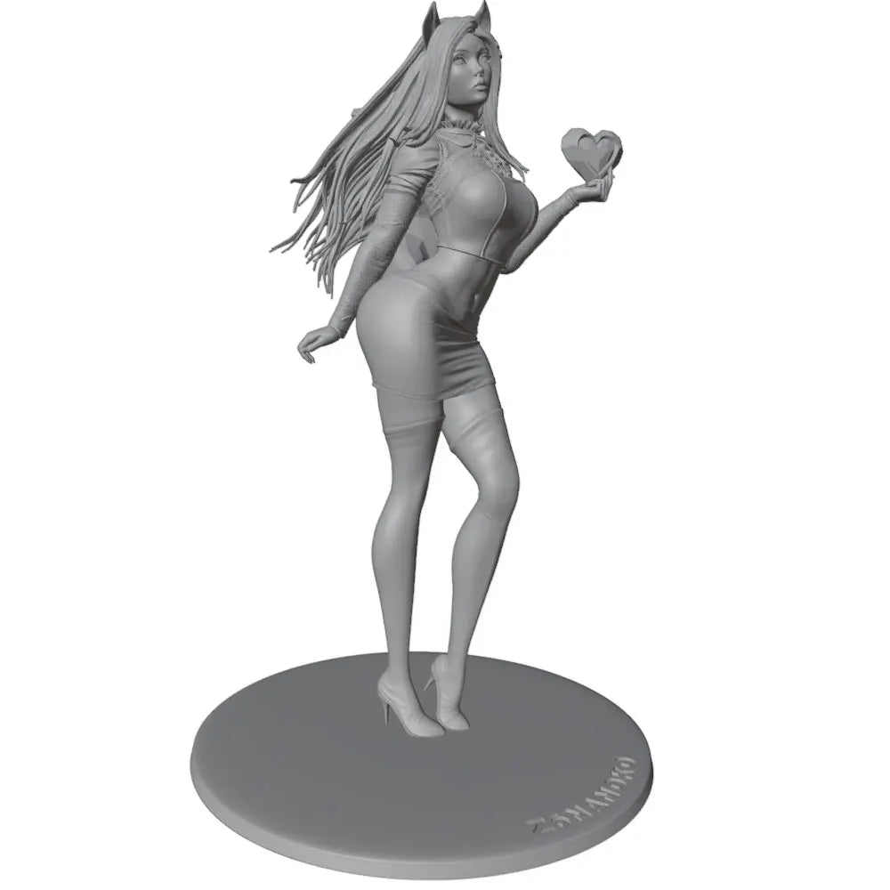 1/24 Winged Succubus with Heart, Resin Model Figure Kit, Fantasy Theme, Unassembled and Unpainted
