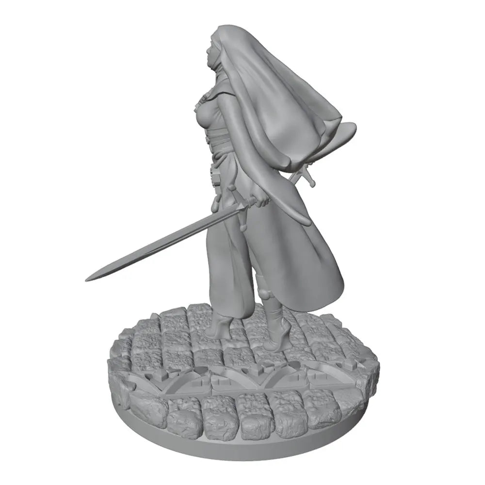75mm Medieval Sword-Wielding Nun Warrior, Resin Model Figure Kit, Unassembled and Unpainted
