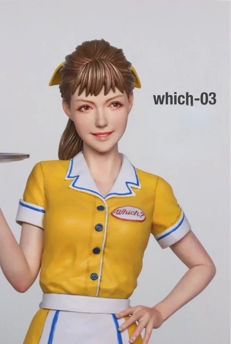 1/12 Retro Diner Waitress, Resin Model Figure Kit, Anime Theme, Unassembled and Unpainted