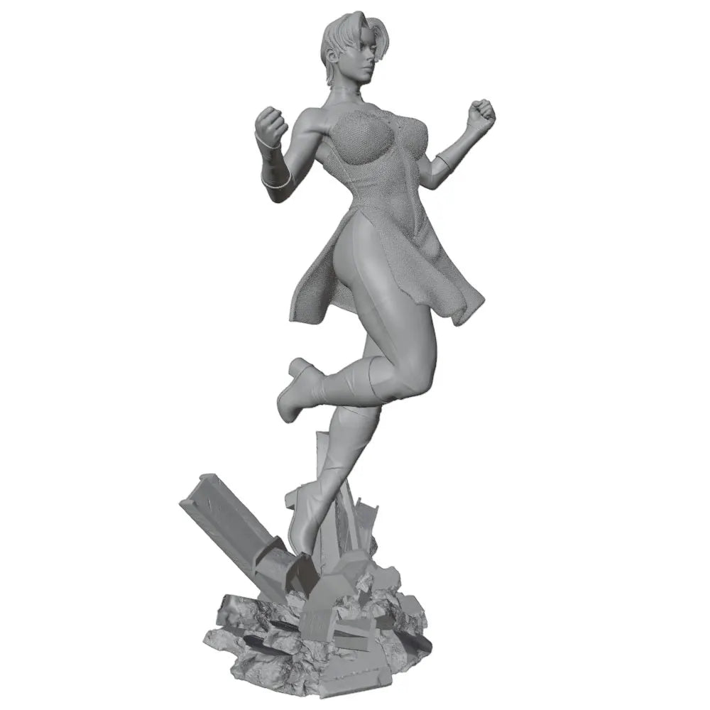 75mm Modern Anime Female Cyborg in Combat Stance, Resin Model Figure Kit, Unassembled and Unpainted