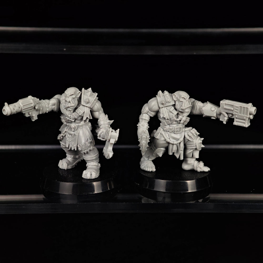 32mm Grimdark Ork Warriors Squad, 16 Figures, Resin Model Figure Kit, Sci-Fi Theme, Unassembled and Unpainted